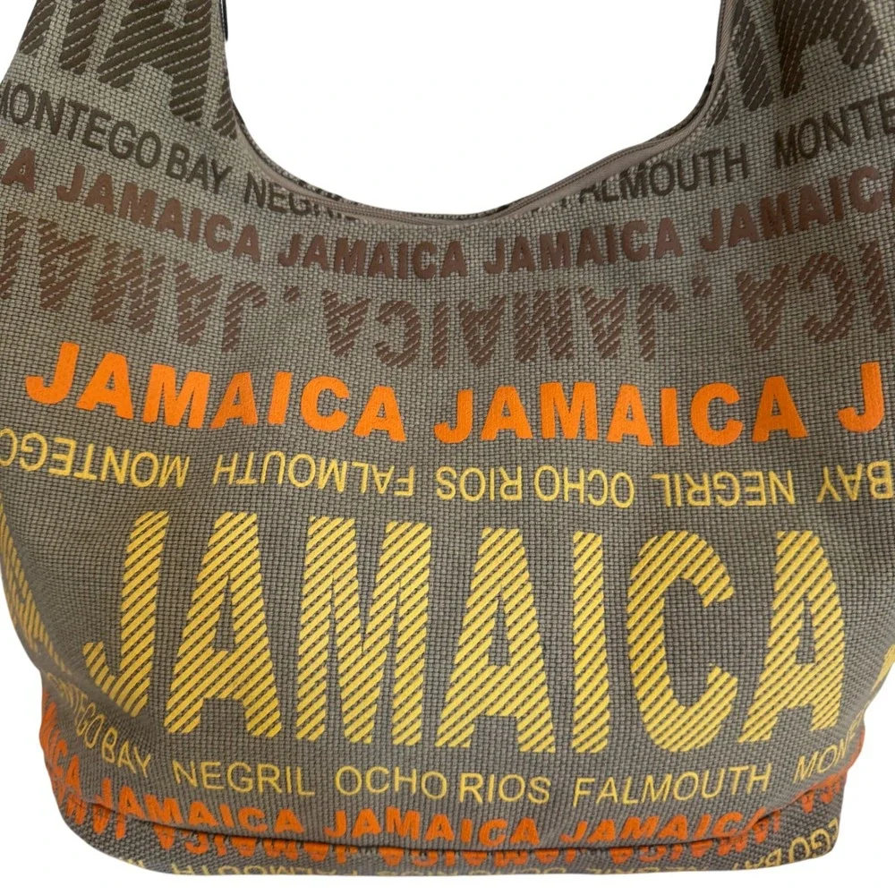 Robin Ruth Jamaica Travel‎ Shoulder Bag Hobo Purse Beige Orange